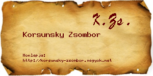 Korsunsky Zsombor névjegykártya